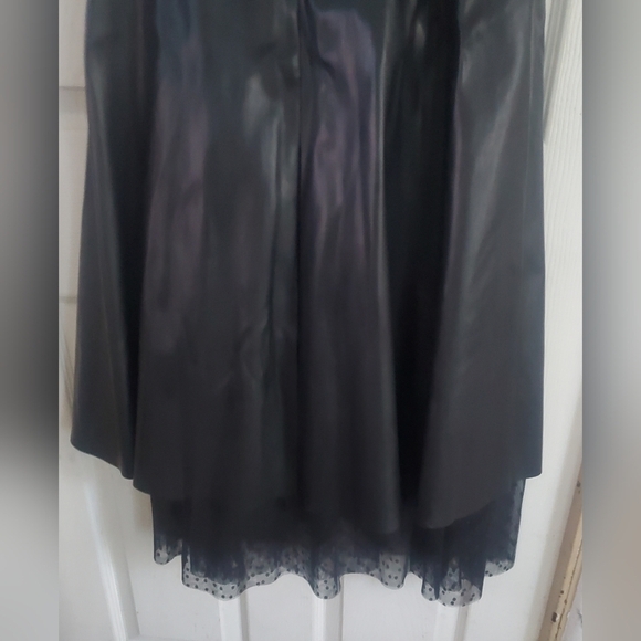 Asos Leather Midi Goth Witchy Dress With Black And White Straps Size 8 - Picture 4 of 6